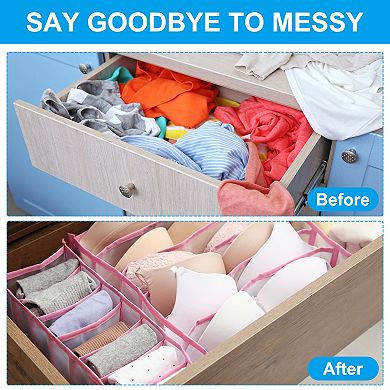 Wardrobe Clothes Organizer For Jeans, 7 Grids Drawer Organizers For Clothing
