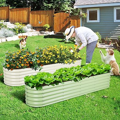 Aoodor 9-in-1 Modular Metal Raised Garden Bed 89" x17.7" x17"