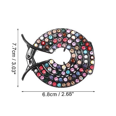 Grace Dome Round Hair Clips Hairdo Clips 3.03"x2.68"x0.98" Assorted Color 1 Pcs