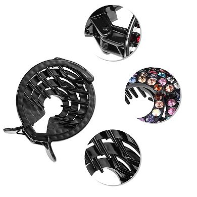 Grace Dome Round Hair Clips Hairdo Clips 3.03"x2.68"x0.98" Assorted Color 1 Pcs