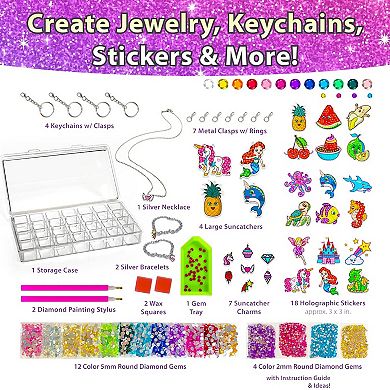 Bryte Gem Art Diamond Painting Kits For Kids - Unicorn And Mermaid Craft Kit