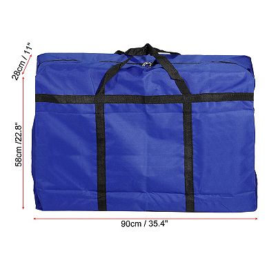 Storage Tote With Zippers, 150l Capacity Foldable Heavy Moving Tote Bags For Bedding Clothes, Blue