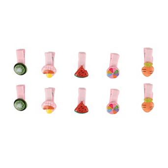 Cute Mushroom Watermelon Hair Clips Pink Orange Green Red 10 pc