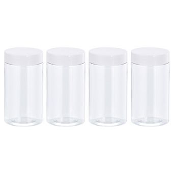 Round Jars With White Screw Top Lid, 5oz Clear Empty Containers For Storage, 4 pc