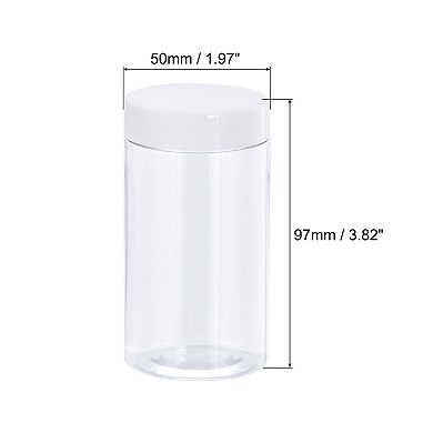 Round Jars With White Screw Top Lid, 5oz Clear Empty Containers For Storage, 4pcs