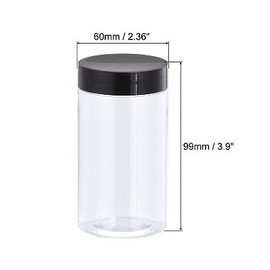 Round Jars With Black Screw Top Lid, 8oz Clear Empty Containers For Storage, 4pcs