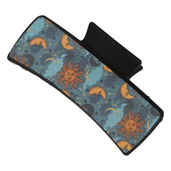 Fashion Moon Sun Hair Clips Hairdo Clip For Women 3.94"x1.97"x1.77" Black Blue