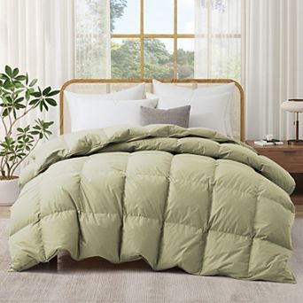 Unikome Fluffy Duvet Insert, Natural Goose Down Feather Comforter, 100% Cotton Down Duvet Insert