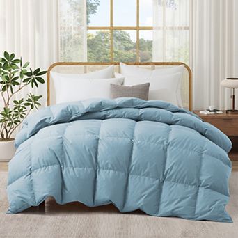 Unikome Fluffy Duvet Insert, Natural Goose Down Feather Comforter, 100% Cotton Down Duvet Insert