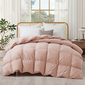 Unikome Fluffy Duvet Insert, Natural Goose Down Feather Comforter, 100% Cotton Down Duvet Insert