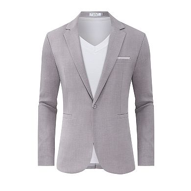 Men's Casual Blazer Jacket One Button Suit Jackets Lightweight Slim Fit Sport Coat