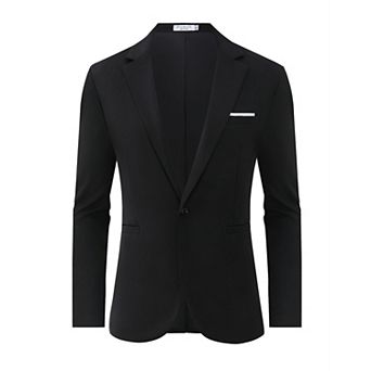 Men's Casual Blazer Jacket One Button Suit Jackets Lightweight Slim Fit Sport Coat