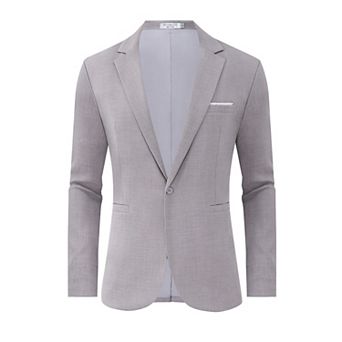 Men's Casual Blazer Jacket One Button Suit Jackets Lightweight Slim Fit Sport Coat