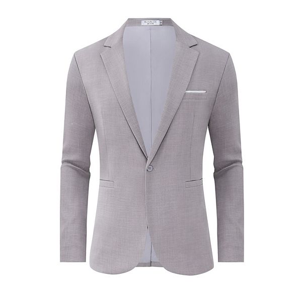 Men's Smart Casual Blazer Single Breasted Slim Fit Polyester Sport Coat Jacket