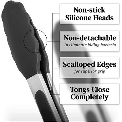 Popco 3 Pack Tongs For Cooking Grilling