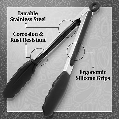 Popco 3 Pack Tongs For Cooking Grilling