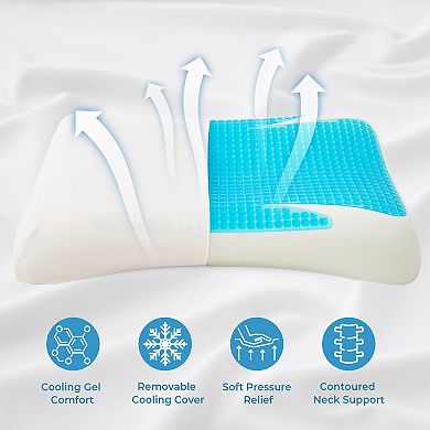 Unikome Cooling Gel Memory Foam Pillow With Washable Cover