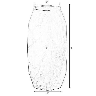 Contemporary Ceramic Marble Look Design Table Vase Geometric Flower Holder Decor - Large