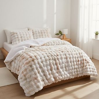 Unikome Faux Fur Plush Winter 3 pc Bedding Set Ultra-soft And Luxurious For Cozy Comfort