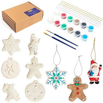 10 pc Set Christmas Ceramics To Paint, Ready-to-paint Kit For Kids Holiday Diy