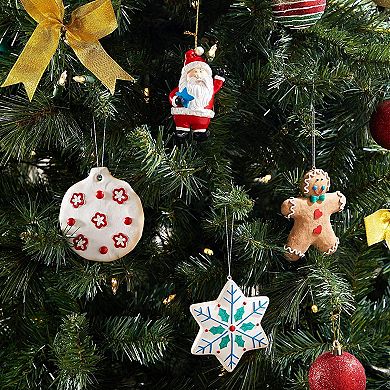 10 Pcs Set Christmas Ceramics To Paint, Ready-to-paint Kit For Kids Holiday Diy