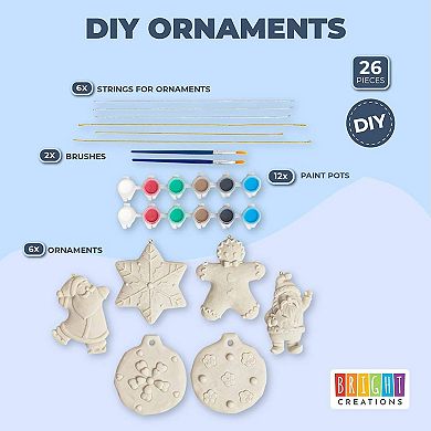 10 Pcs Set Christmas Ceramics To Paint, Ready-to-paint Kit For Kids Holiday Diy