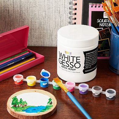 White Gesso Acrylic Paint Base For Canvas, Art, Craft Supplies 500 Ml (17 Oz)