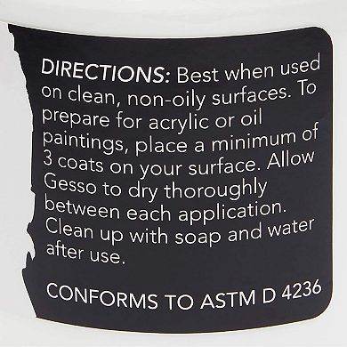 White Gesso Acrylic Paint Base For Canvas, Art, Craft Supplies 500 Ml (17 Oz)