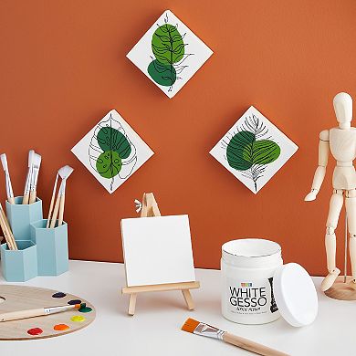 White Gesso Acrylic Paint Base For Canvas, Art, Craft Supplies 500 Ml (17 Oz)