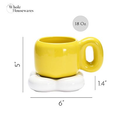 2 Ceramic Coffee Mug Aesthetic Chubby Cloud Mug