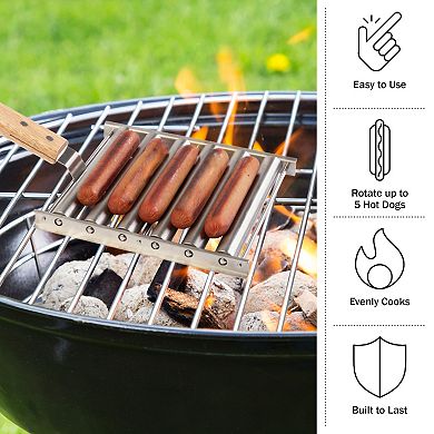 Hotdog Roller For Grill With Handle