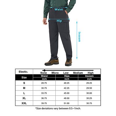 Men's Cargo Convertible Hiking Pants Zip-off Quick-dry Lightweight
