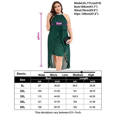 Plus Size Halter Neck Sleeveless Cocktail Dress Sequin Tulle Wedding Guest Party Midi Dresses