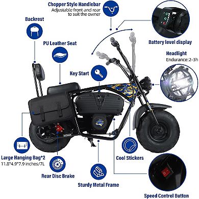 Electric Mini Dirt Bike, 36v Battery, 1000w Motor Electric Powered Motorcycle Mini Bike For Kids