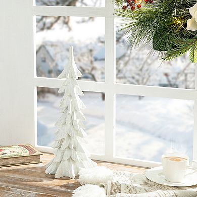 Glitzhome 14.75" H Resin Mini Table Tree, Artificial Christmas Trees for Party Desktop Decoration