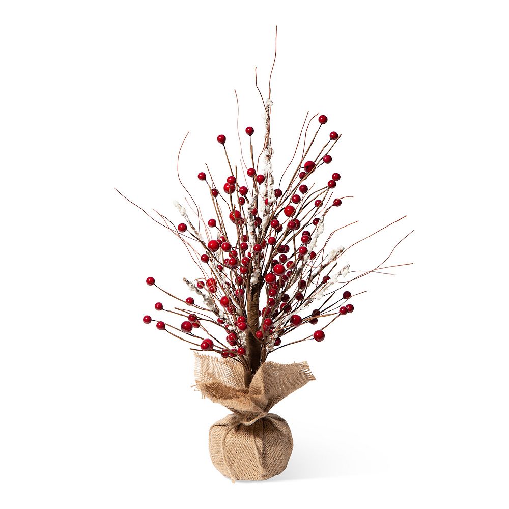 Glitzhome 16”H Christmas Red Berries Table Tree, Decorative Berries ...