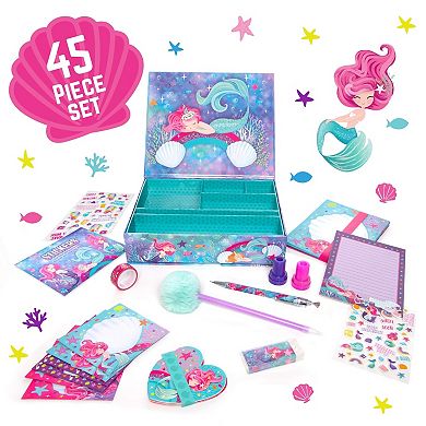 Mermaid Stationary 45 Piece Writing Kit With Envelopes, Paper, Cards And More