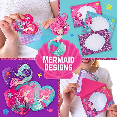 Mermaid Stationary 45 Piece Writing Kit With Envelopes, Paper, Cards And More