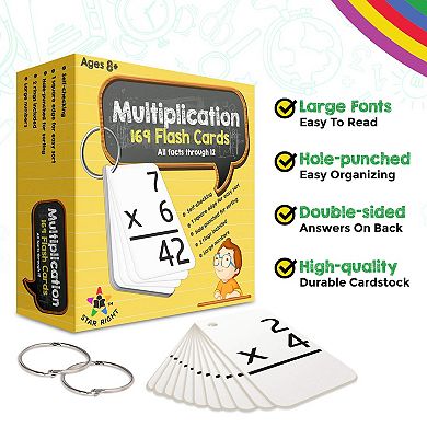 Star Right Multiplication Flash Cards, 169 Cards