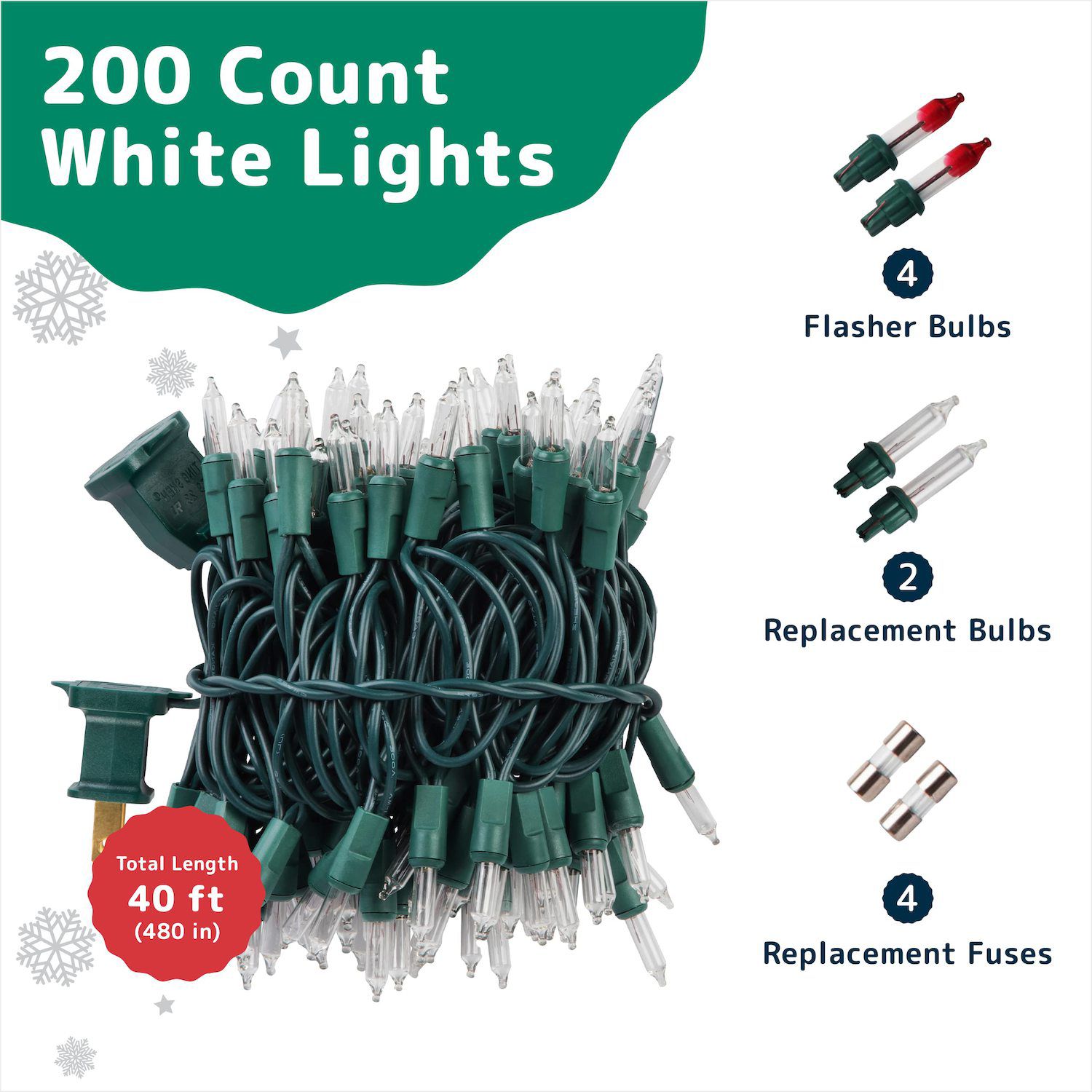String Lights For Indoor Or Outdoor, 40 Feet, 200 Lights