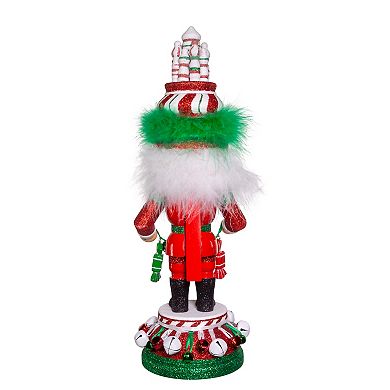 Hollywood Nutcracker Kurt Adler Red, White & Green Candy Tower Hat Nutcracker Floor Decor