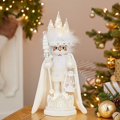 Hollywood Nutcracker Kurt Adler White Winter LED Hat Nutcracker Floor Decor