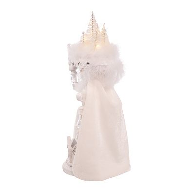 Hollywood Nutcracker Kurt Adler White Winter LED Hat Nutcracker Floor Decor