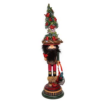 Hollywood Nutcracker Kurt Adler Cardinal in Tree Hat Nutcracker Floor Decor