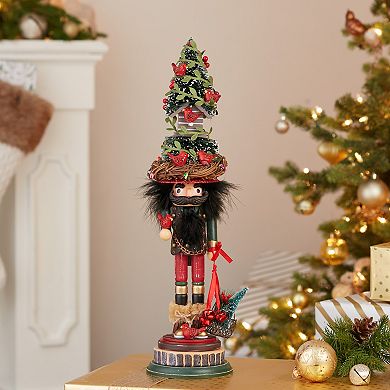 Hollywood Nutcracker Kurt Adler Cardinal in Tree Hat Nutcracker Floor Decor