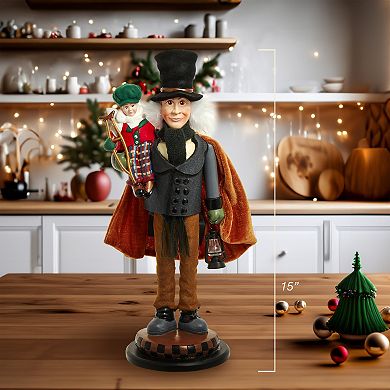 Hollywood Nutcracker Kurt Adler Bob Cratchit & Tiny Tim Nutcracker Floor Decor