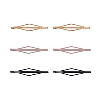 Emberly Gold Tone, Matte Beige, & Matte Black Metal Hair Clips Set
