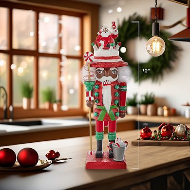 Kurt Adler 10 in Hollywood Black Santa Hat Nutcracker