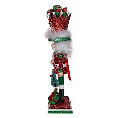 Kurt Adler 18 in Hollywood Nutcrackers Red & Green Presents Crown Nutcracker