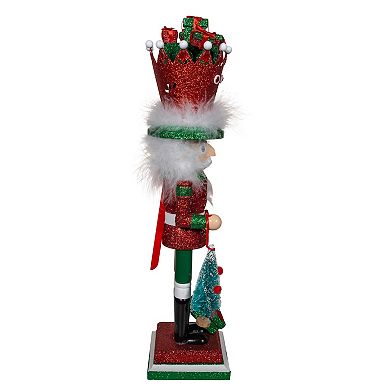 Kurt Adler 18 in Hollywood Nutcrackers Red & Green Presents Crown Nutcracker